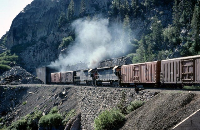 Mid-train Westbound at Summit 1978